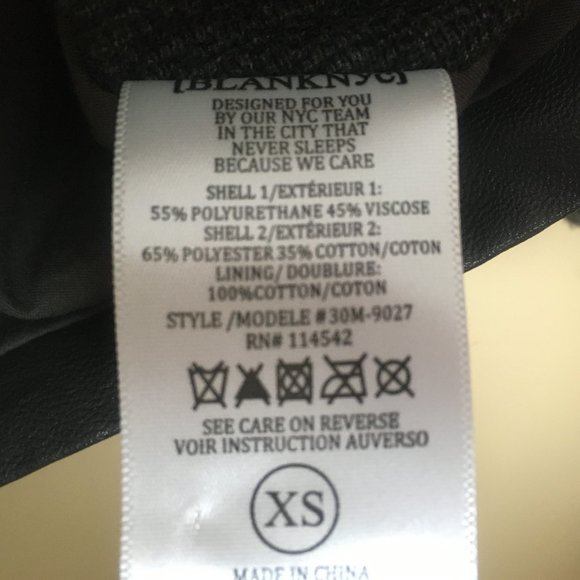 BLANK NYC Vegan Leather Moto Jacket XS Quiet Luxury Neutral Cozy - Picture 8 of 8